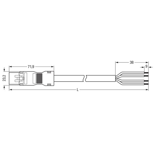 pre-assembled connecting cable Eca Plug/open-ended gray image 4