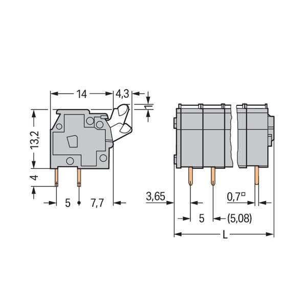 PCB terminal block push-button 2.5 mm² light gray image 4