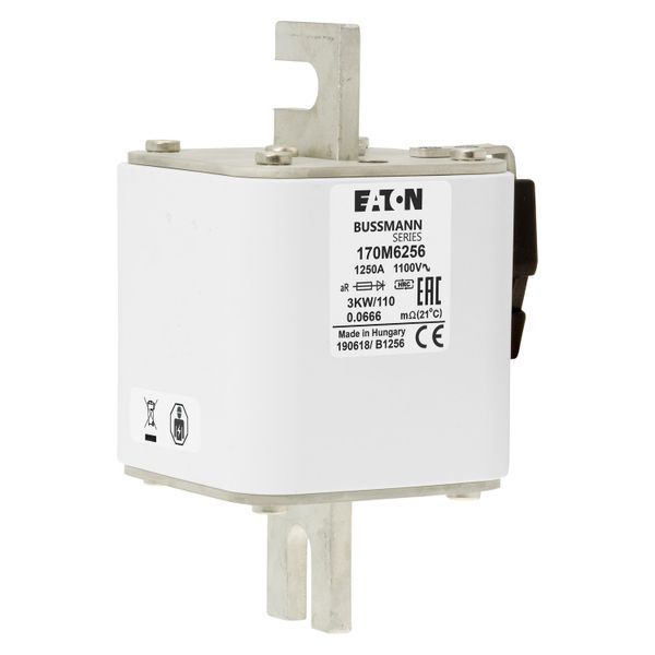 Fuse-link, high speed, 1250 A, AC 1100 V, DIN 3, 74 x 92 x 141 mm, aR, IEC, single indicator image 24