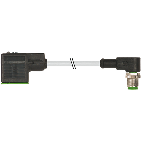 M12 male 90° A-cod./MSUD valve  A-18mm PUR 3x0.75 gy+robot+dragch. 2m image 1