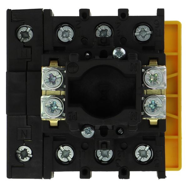 Main switch, P1, 40 A, flush mounting, 3 pole + N, Emergency switching off function, With red rotary handle and yellow locking ring, Lockable in the 0 image 6