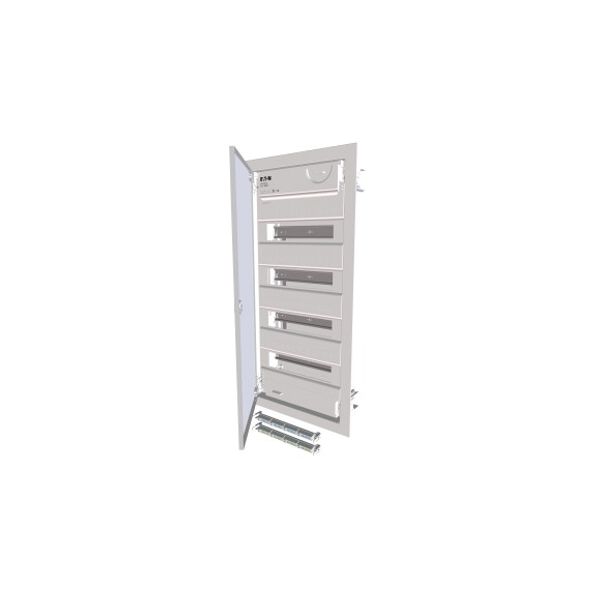 Compact distribution board-flush mounting, 4-rows, super-slim sheet steel door image 1