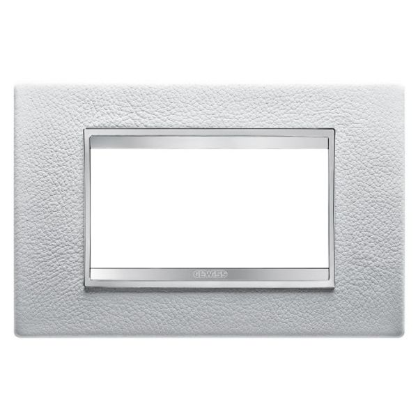 LUX PLATE 4-GANG WHITE LEATHER GW16204PB image 1