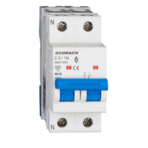 Miniature Circuit Breaker (MCB) AMPARO 6kA, C 6A, 1+N image 1