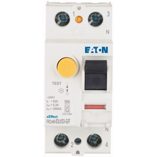 Residual current circuit breaker (RCCB), 63A, 2p, 300mA, type G/F image 2