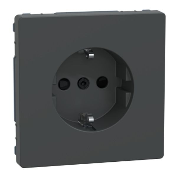 SCHUKO socket-outlet, shutter, screwless terminals, anthracite, System Design image 2