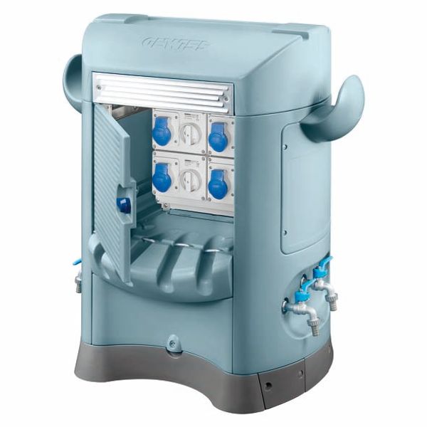 QMC125B - WIRED - SINGLE SIDE TAKE-OFF - 2 SOCKET OUTLET 2P+E 16A + 2 SOCKET OUTLET 3P+N+E 16E - IP44 - LIGHT BLUE image 2