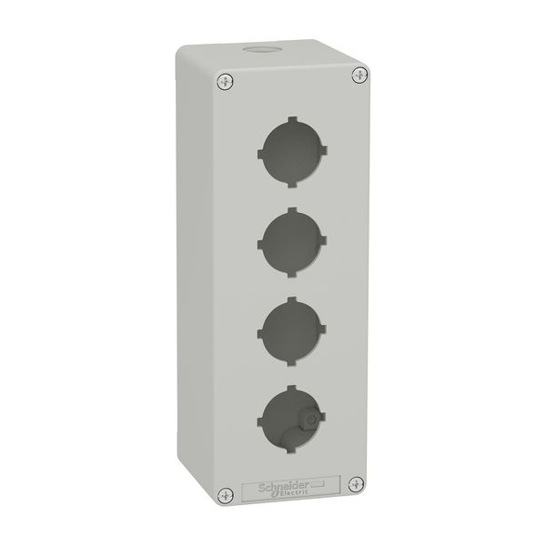 Harmony XAP, XB2 SL, Empty control station, zinc alloy, grey, M25, 4 cut-outs 30mm with notches, 80 x 220 x 77 image 1