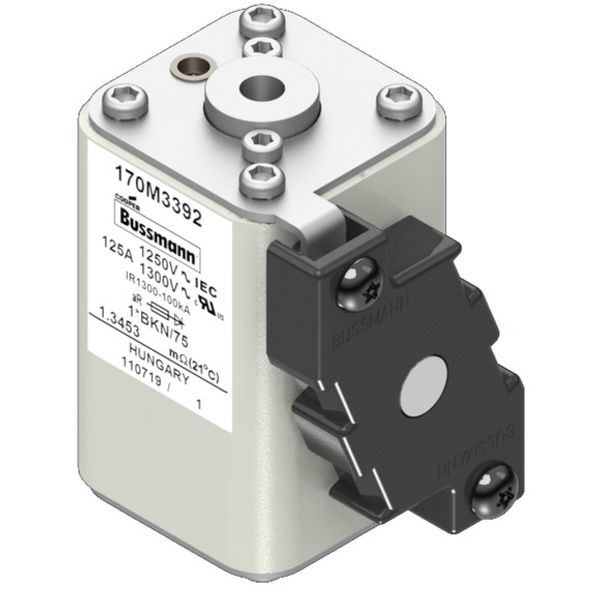 Fuse-link, high speed, 125 A, AC 1250 V, compact size 1, 45 x 59 x 75 mm, aR, IEC, UL, single indicator image 3