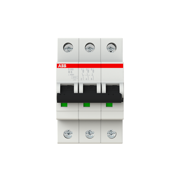 S203-B6 Miniature Circuit Breaker - 3P - B - 6 A image 1