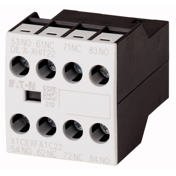 Auxiliary contact module, Type: high version, 4 pole, Ith= 16 A, 2 N/O, 2 NC, Front fixing, Screw terminals, MSC image 1