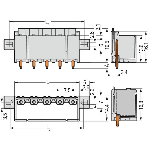 2092-3402/005-000 THT male header; 1.4 mm Ø solder pin; straight image 2