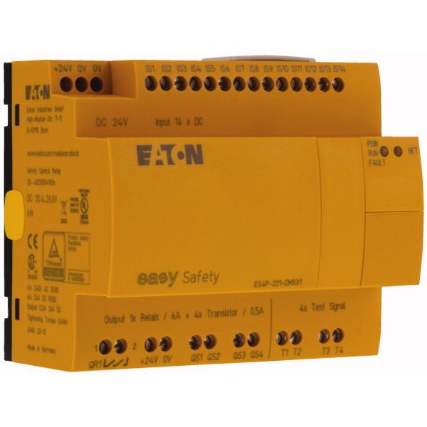 Safety relay, 24 V DC, 14DI, 4DO-Trans, 1DO relay, display, easyNet image 4