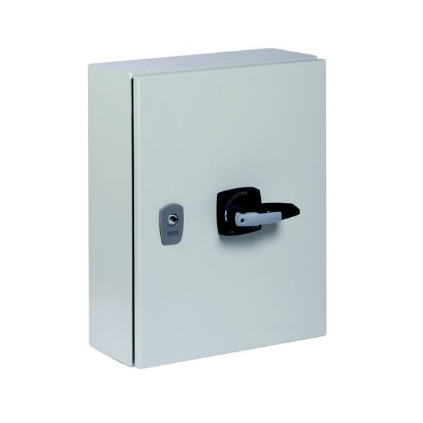 Switch-disconnector, DMM, 160 A, 4 pole, STOP function, with grey knob, in steel enclosure image 9