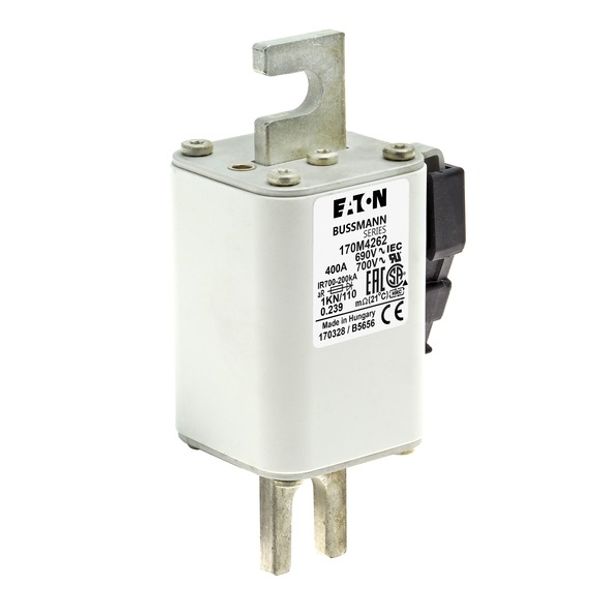 Fuse-link, high speed, 400 A, AC 690 V, DIN 1, 53 x 69 x 138 mm, aR, DIN, IEC, single indicator image 5