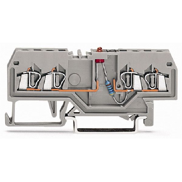 Component terminal block 4-conductor LED (red) gray image 1