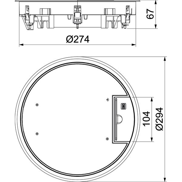 GESR7 10U 7011 Service outlet for universal mounting ¨294x66 image 2