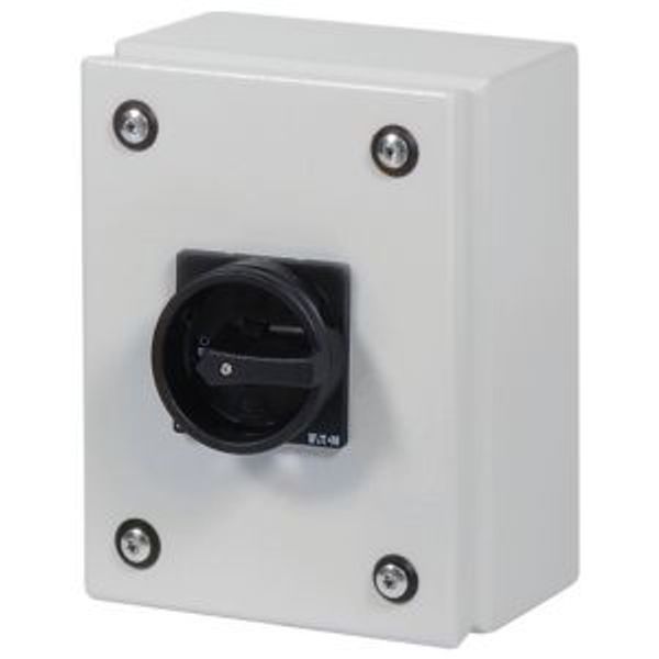 Main switch, T0, 20 A, surface mounting, 2 contact unit(s), 3 pole, 1 N/O, STOP function, With black rotary handle and locking ring, Lockable in the 0 image 5