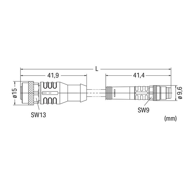 Sensor/Actuator cable M12A socket straight M8 plug straight image 5