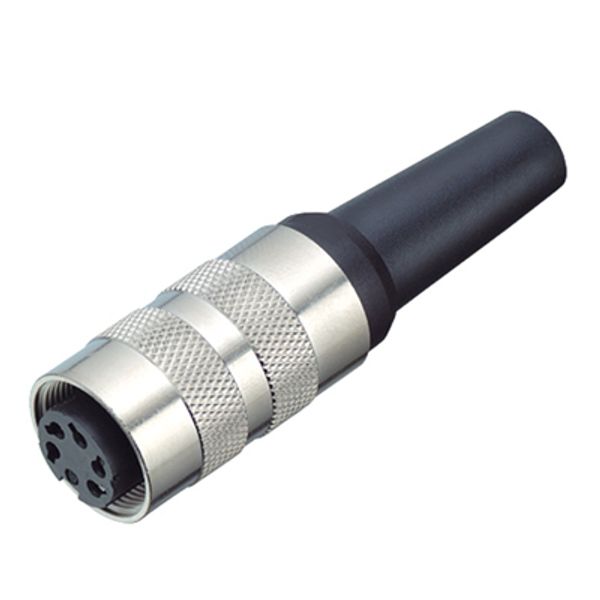 Round plug (field customisable), Female socket, straight, Solder conne image 2