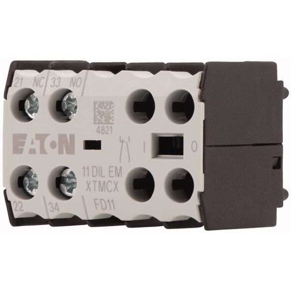 Auxiliary contact module, 1 N/O, 1 NC, Front fixing, Screw terminals, DILE(E)M image 2