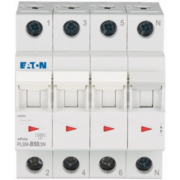 Miniature circuit breaker (MCB), 50 A, 3p+N, characteristic: B image 2