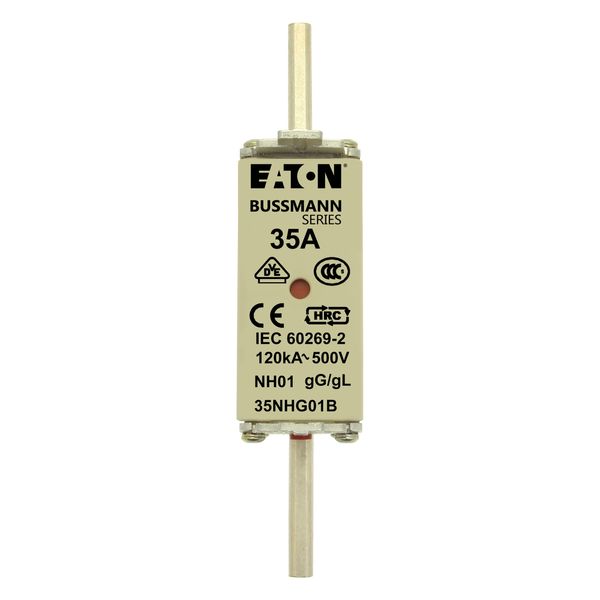 Fuse-link, LV, 35 A, AC 500 V, NH01, gL/gG, IEC, dual indicator, live gripping lugs image 14