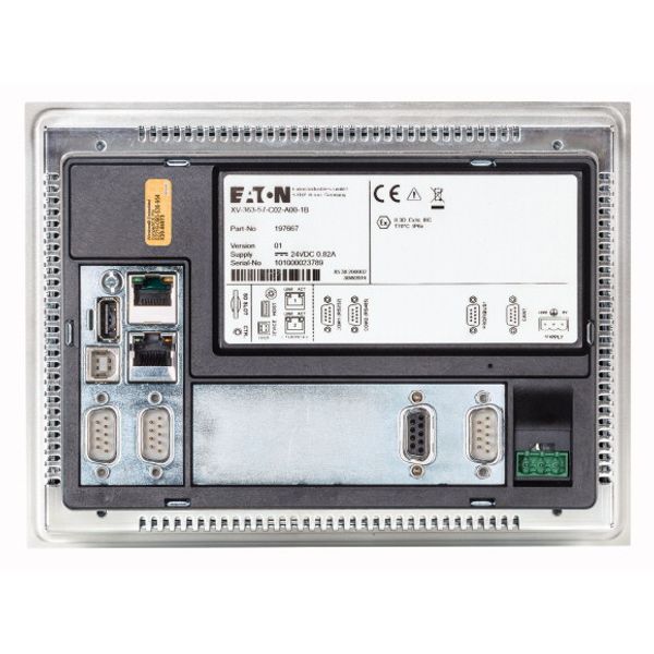 Single touch display, 5.7-inch display, 24 VDC, 640 x 480 px, 2x Ethernet, 1x RS232, 1x RS485, 1x CAN, 1x DP, PLC function can be fitted by user image 7