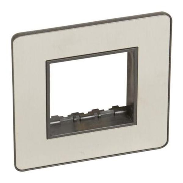 Sinergy Sleek 1 gang front plate for Arteor 2 modules mechanism Brushed Stainless steel image 1