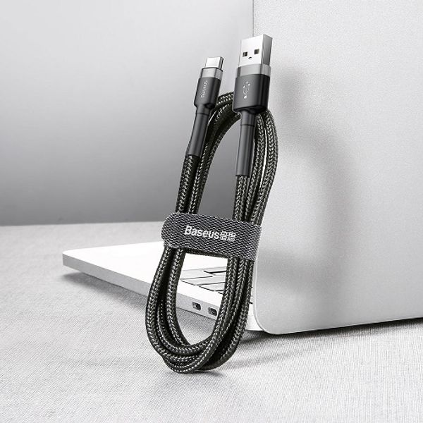 Cable USB A plug - USB C plug 2.0m QC3.0 grey+black BASEUS image 4