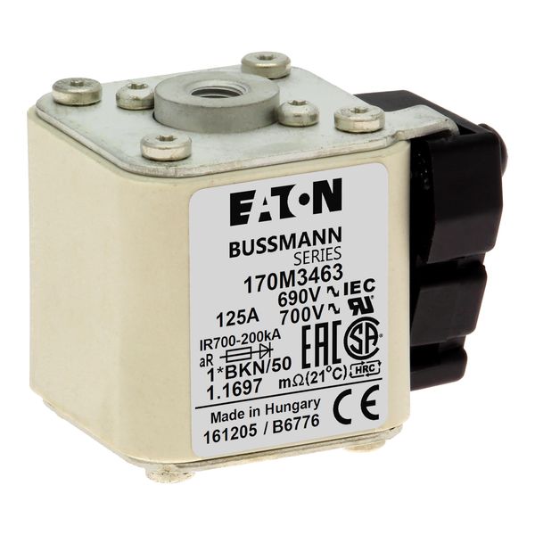 Fuse-link, high speed, 125 A, AC 690 V, compact size 1, 45 x 59 x 51 mm, aR, IEC, UL, single indicator image 20