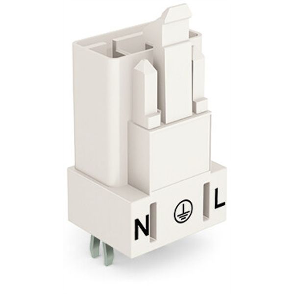 Plug for PCBs straight 3-pole white image 2
