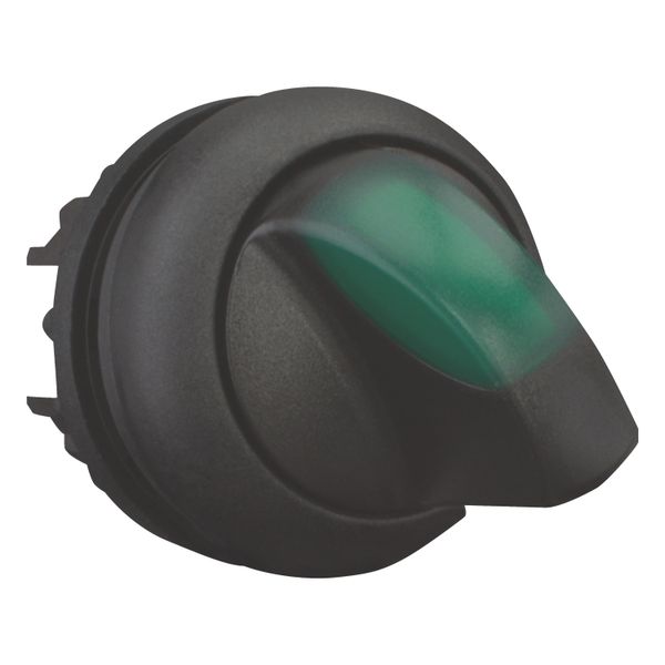 Illuminated selector switch actuator, RMQ-Titan, With thumb-grip, maintained, 2 positions (V position), green, Bezel: black image 12