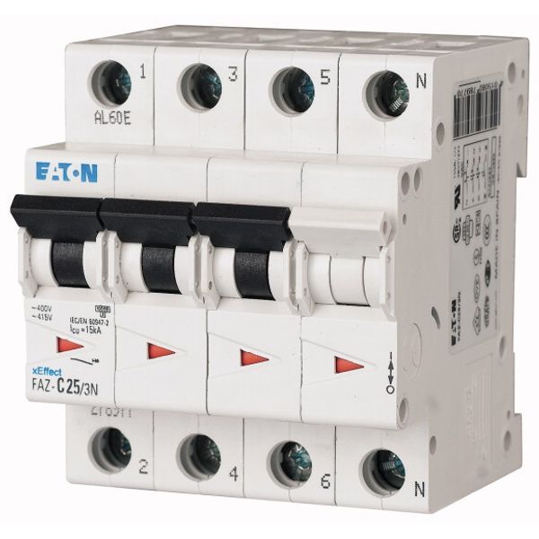 Miniature circuit breaker (MCB), 40 A, 3p+N, characteristic: C image 1