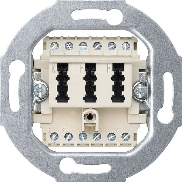 Telecommunications connection box TAE 3-gang, 2x6/6 NF/F, white image 1