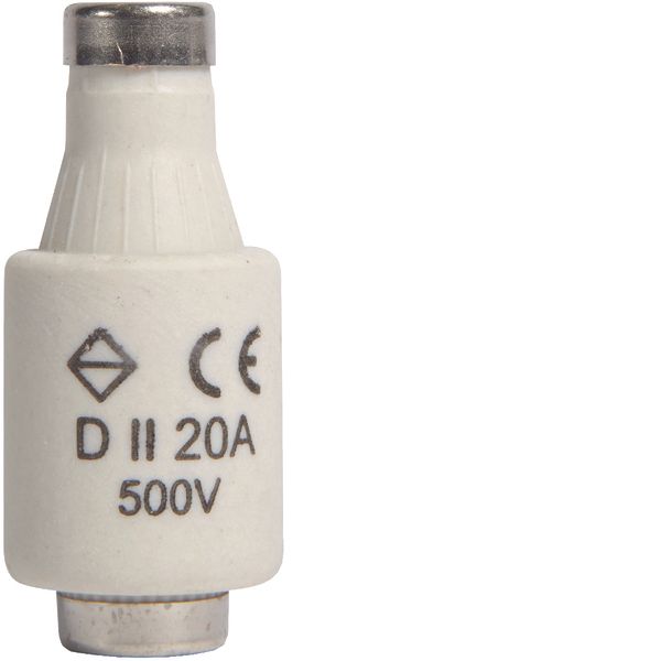 Fuse-link DII E27 20A 500V, tripping characteristic fast, with indicat image 1