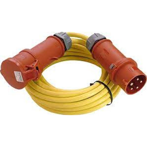 'CEE-cable extension for construction site 16A / 11 Kw 10m AT-N07V3V3-F 5G1,5 yellow with phase inverter plug' image 1