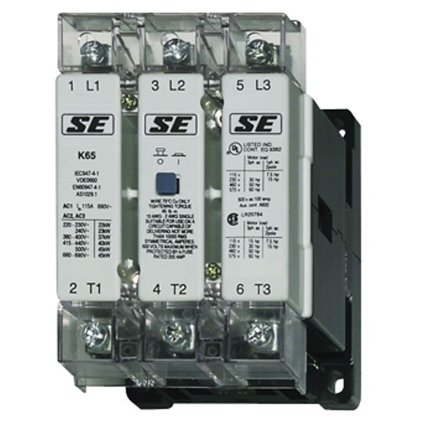 Contactor, 37kW, 74A AC3, 130A AC1, 3-pole, 110VAC image 1