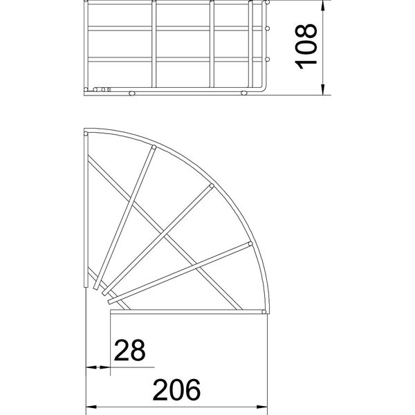 GRB 90 120 FT 90° mesh cable tray bend  105x200 image 2