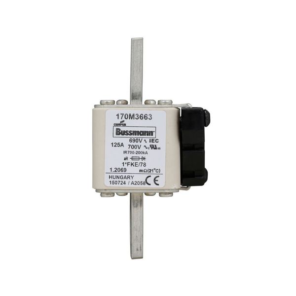 Fuse-link, high speed, 125 A, AC 690 V, compact size 1, 45 x 59 x 110 mm, aR, IEC, UL image 11