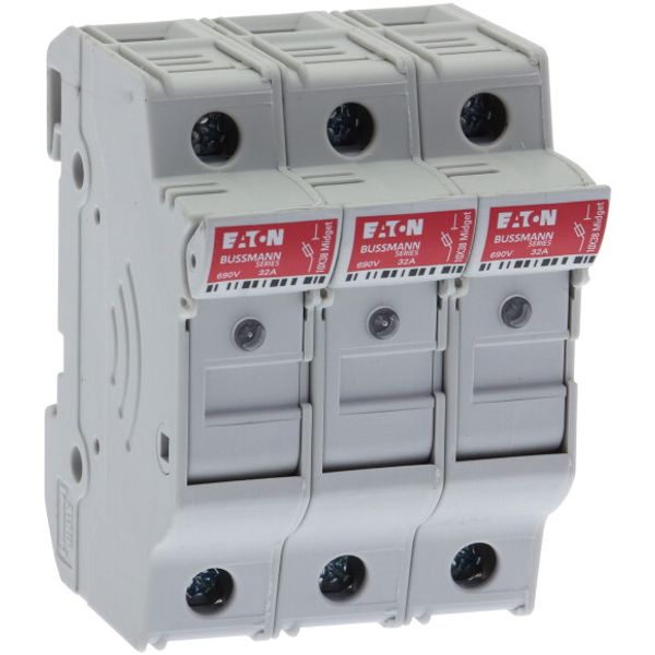 Fuse-holder, LV, 30 A, AC 600 V, 10 x 38 mm, 3P+N, UL, IEC, DIN rail mount image 2