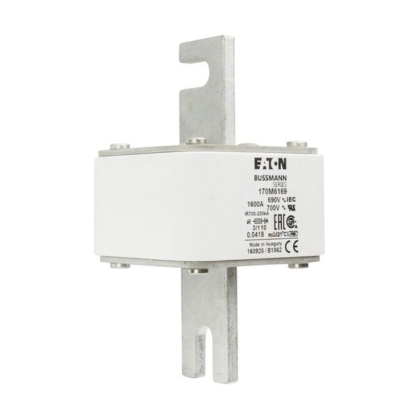 Fuse-link, high speed, 1600 A, AC 690 V, DIN 3, 76 x 90 x 139 mm, aR, DIN, IEC, single indicator image 7