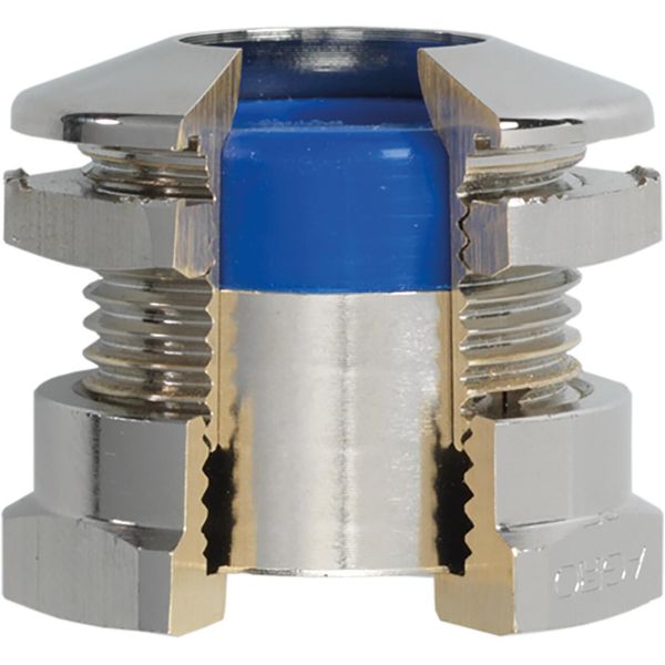 Cable gland PROGRESS ultraFLAT M16x1.5 A2, cable Ø5.0-6.5mm, blue sealing image 1