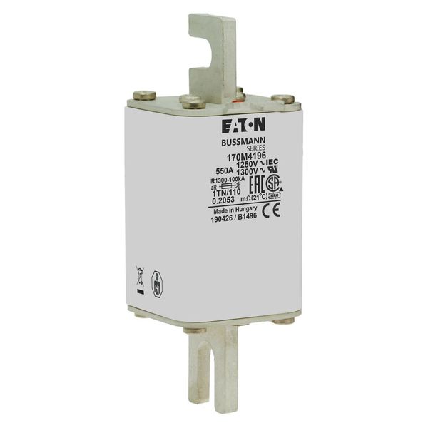 Fuse-link, high speed, 550 A, AC 1250 V, size 1, 53 x 66 x 138 mm, aR, DIN, IEC, type T indicator image 16