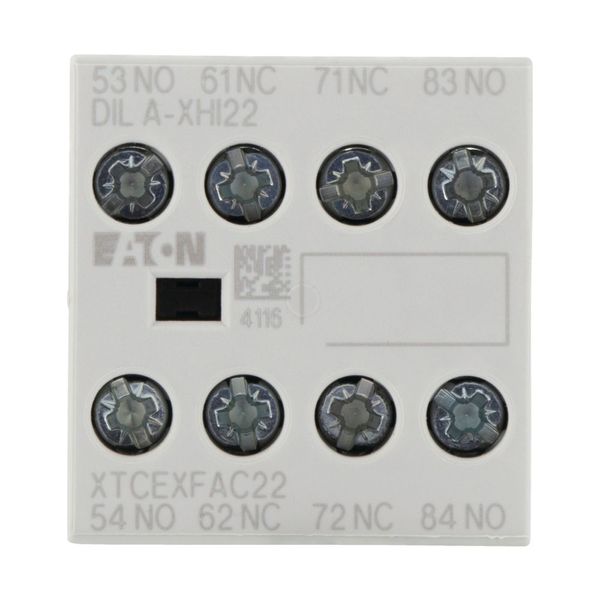 Auxiliary contact module, 4 pole, Ith= 16 A, 2 N/O, 2 NC, Front fixing, Screw terminals, DILA, DILM7 - DILM38 image 12