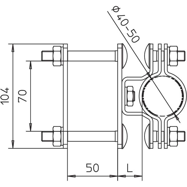 isFang TS50x50 isFang support for corner pipe mounting 50x50mm image 2