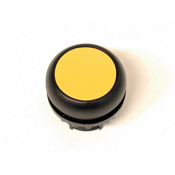 Pushbutton, RMQ-Titan, Flat, maintained, yellow, Blank, Bezel: black image 4