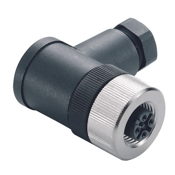 Round plug (field customisable), Socket, angled, Solder connection, M1 image 2