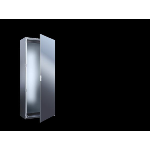 Free-standing enclosure system, 800x1800x500 mm, Stainless Steel, mounting plate image 1