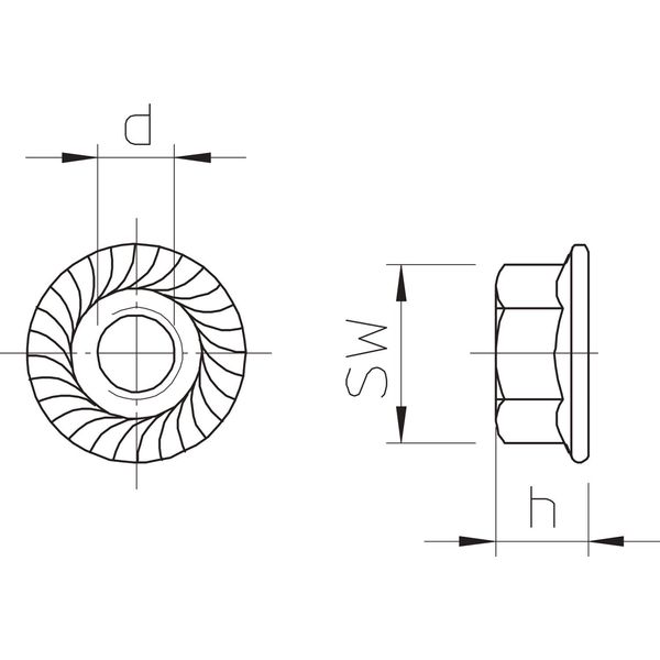 KM M6 A2 Combined nut with press-fitted washer M6 image 2